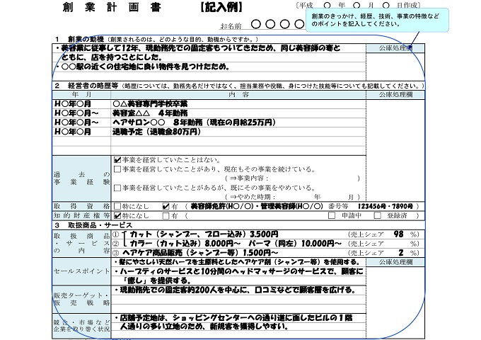 金融 公庫 計画 創業 書 政策 日本